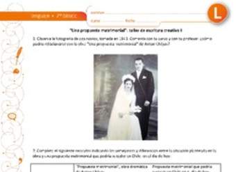 "Una propuesta matrimonial": taller de escritura creativa I