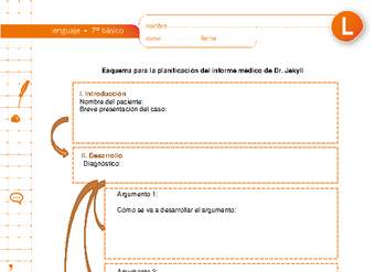 Esquema para la planificación del informe médico del Dr. Jekyll