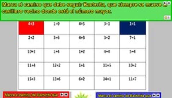 Adición y comparación de números naturales menores a 20 (II)