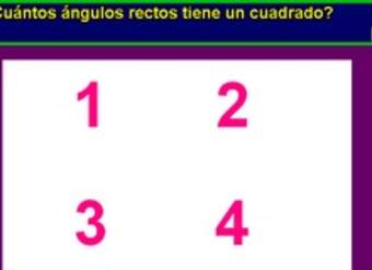 Número de ángulos rectos en un cuadrado