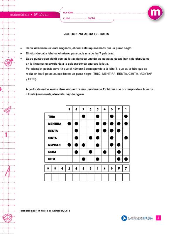 Juego: Palabra cifrada