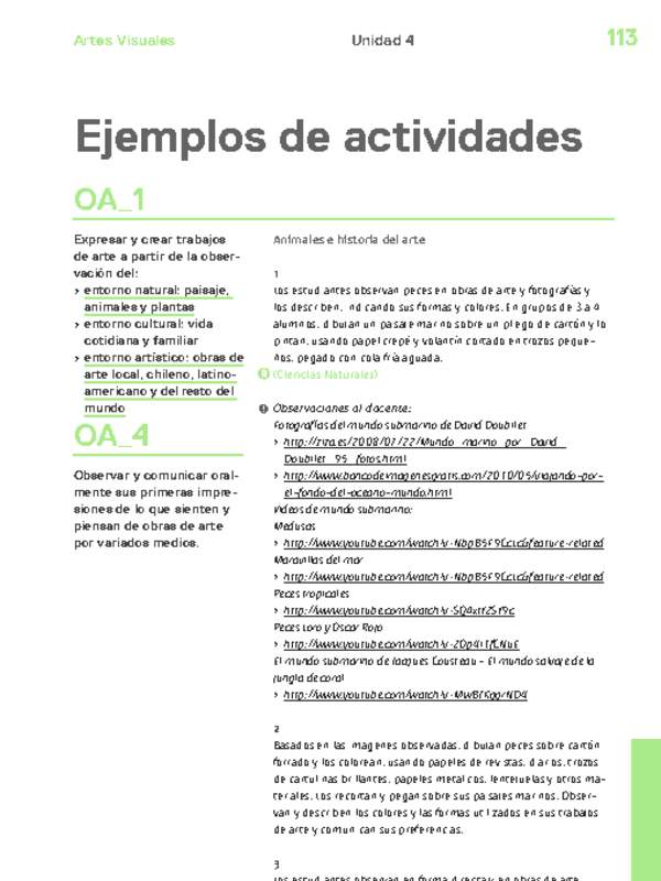 Actividades sugeridas Unidad 4
