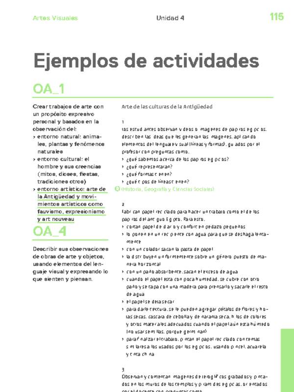 Actividades sugeridas Unidad 4