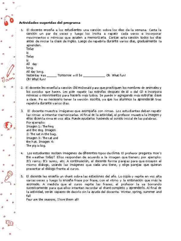 Actividades sugeridas Unidad 3