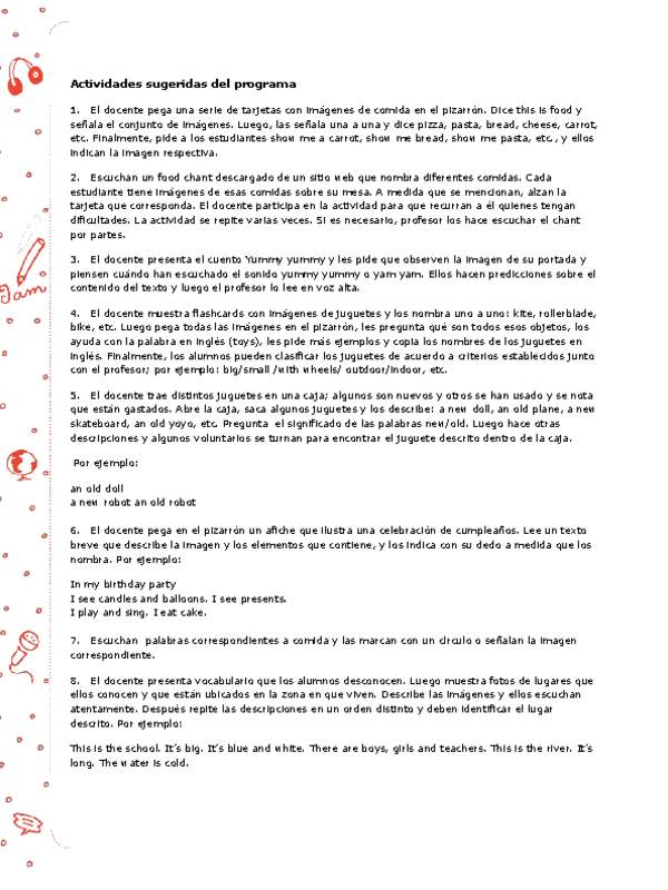 Actividades sugeridas Unidad 4