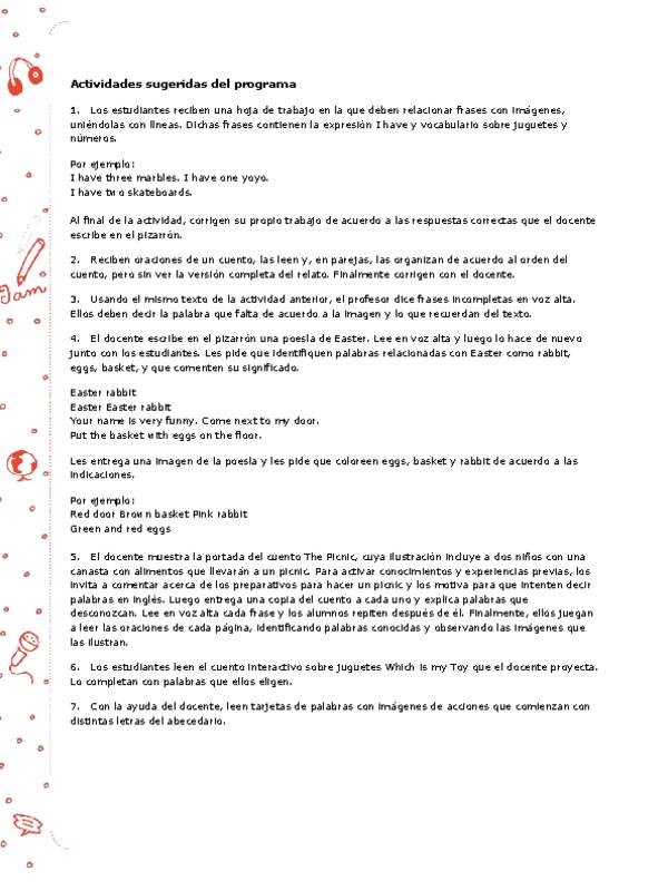 Actividades sugeridas Unidad 4