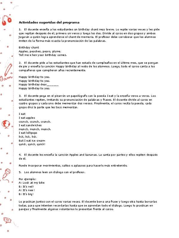 Actividades sugeridas Unidad 4