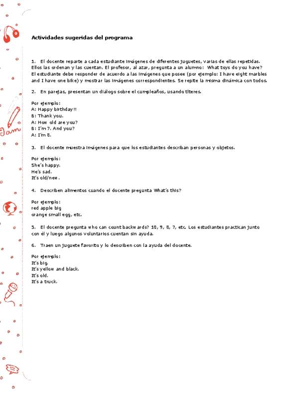 Actividades sugeridas Unidad 4