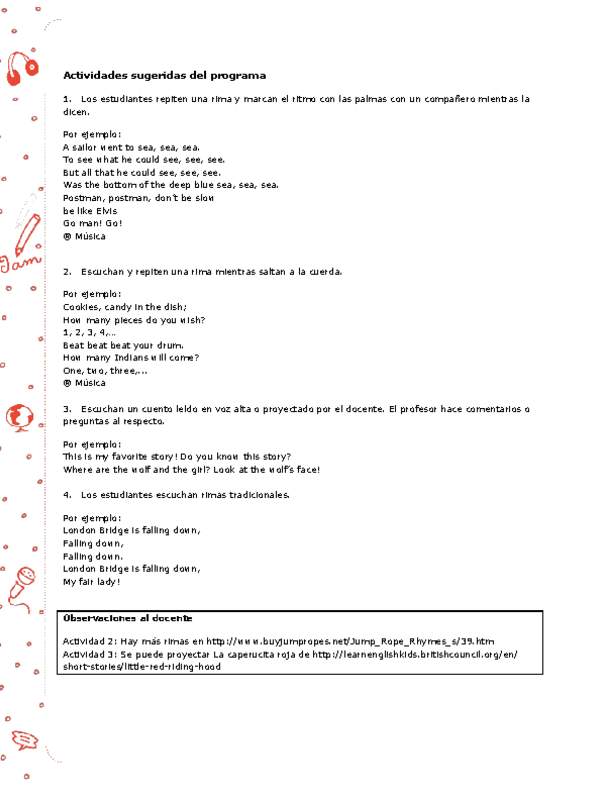 Actividades sugeridas Unidad 3