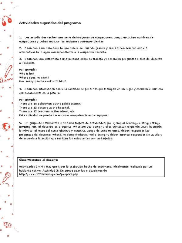 Actividades sugeridas Unidad 3