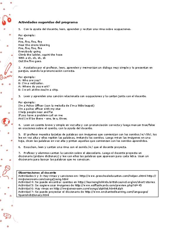 Actividades sugeridas Unidad 3