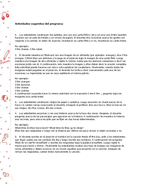 Actividades sugeridas Unidad 4