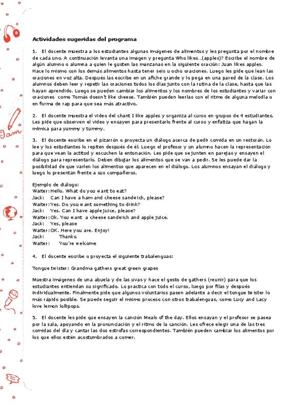 Actividades sugeridas Unidad 4