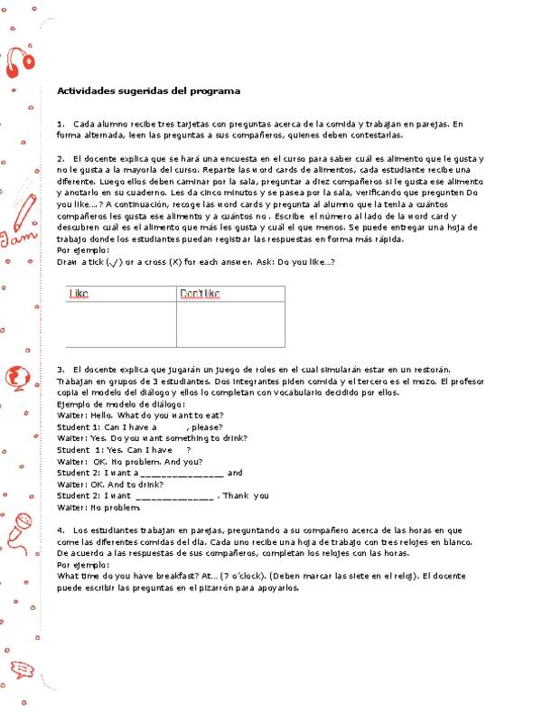 Actividades sugeridas Unidad 4