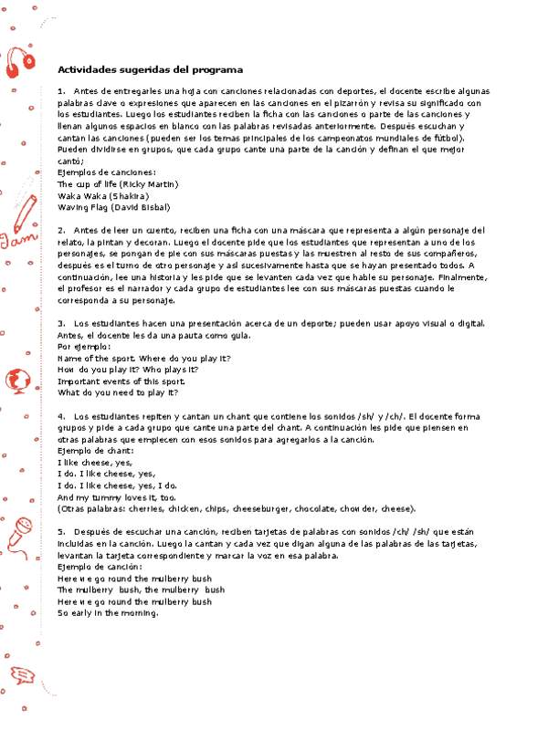 Actividades sugeridas Unidad 3