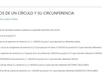 geogebra.org: elementos del círculo y su circunferencia