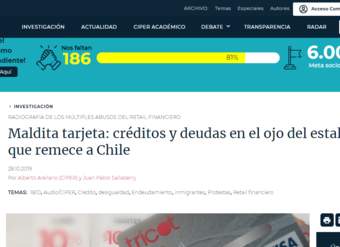 CIPER: Reportaje sobre los créditos de consumo en Chile