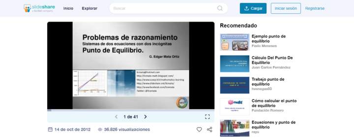 slideshare: punto de equilibrio