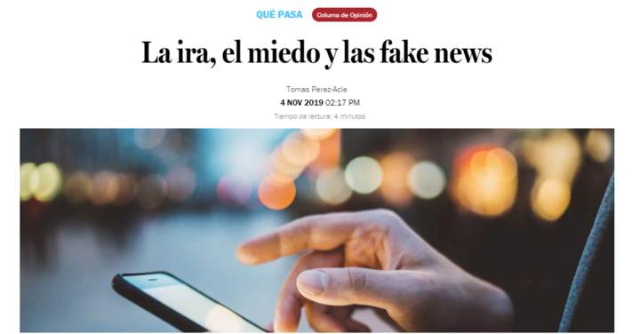 La tercera: La ira, el miedo y las fake news