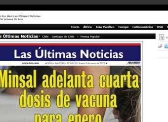 Kiosko.net: Portada Las Últimas Noticias, jueves 31 de octubre de 2019