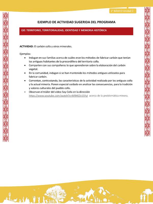 Actividad sugerida: LC02 - Colla - U2 - N°7: El carbón colla y otros minerales