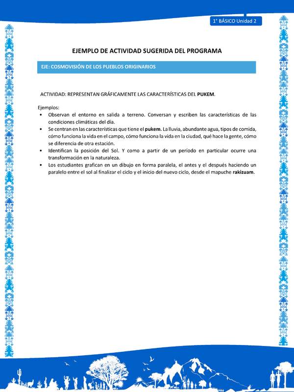 Actividad sugerida: LC01 - Mapuche - U2 - N°8: REPRESENTAN GRÁFICAMENTE LAS CARACTERÍSTICAS DEL PUKEM.