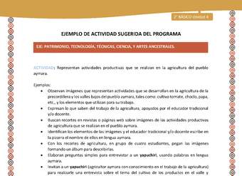 Actividad sugerida Nº 13- LC02 - AYM-U3-13-AYM-U4-13-2B- EP-Representan actividades productivas que se realizan en la agricultura del pueblo aymara.