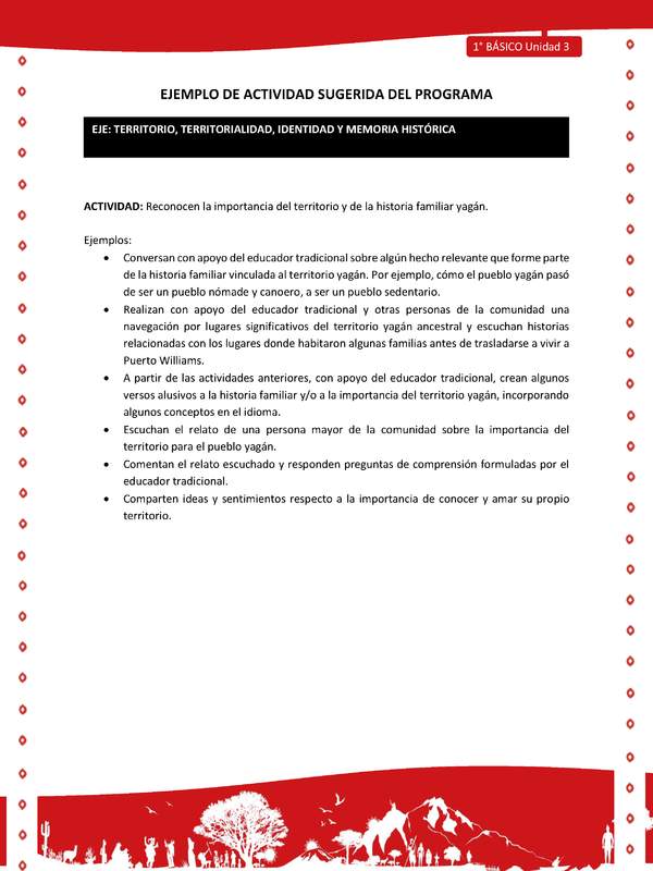 Actividad sugerida Nº 3- LC01 - YAG-U3-ET - Reconocen la importancia del territorio y de la historia familiar yagán