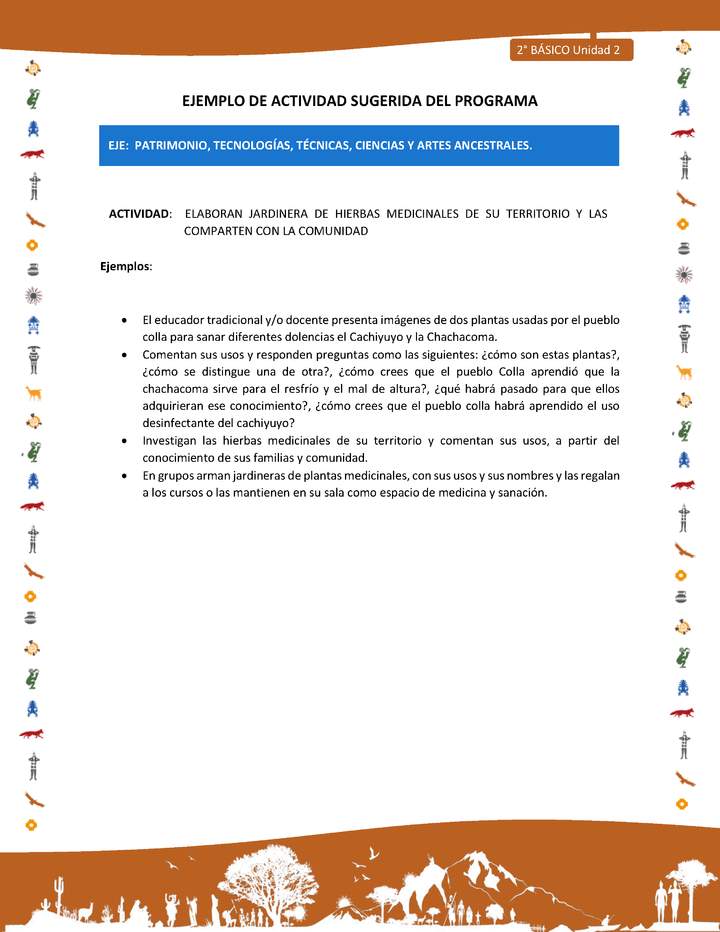 Actividad sugerida Nº 11- LC02 - INTERCULTURALIDAD-U2-EP - ELABORAN JARDINERA DE HIERBAS MEDICINALES DE SU TERRITORIO Y LAS COMPARTEN CON LA COMUNIDAD