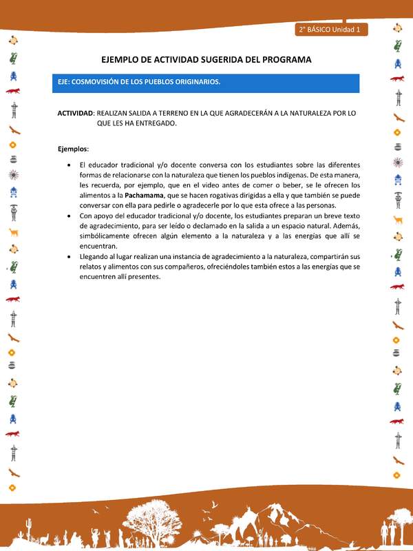 Actividad sugerida Nº 09- LC02 - INTERCULTURALIDAD - Unidad 1 - REALIZAN SALIDA A TERRENO EN LA QUE AGRADECERÁN A LA NATURALEZA POR LO QUE LES HA ENTREGADO