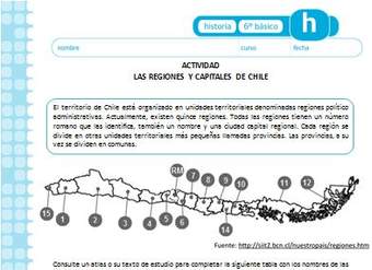 Las regiones y capitales de Chile