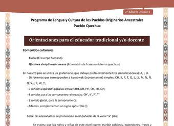 QUECHUA-LC02-U03-Orientaciones al docente - INTRODUCCIÓN