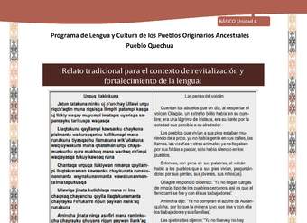 QUECHUA-LC02-U04-Orientaciones al docente - Relato Las penas del volcán II