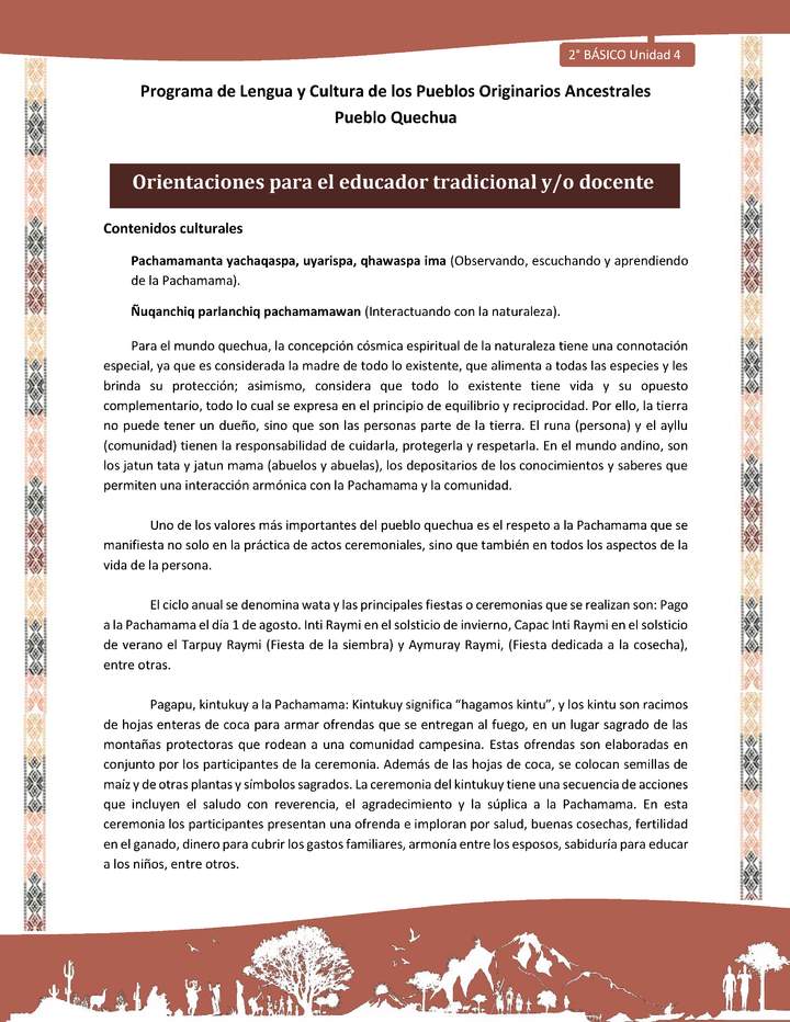 QUECHUA-LC02-U04-Orientaciones al docente - INTRODUCCIÓN