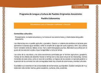 Orientaciones al docente - LC02 - Lickanantay - U1 - Contenidos culturales