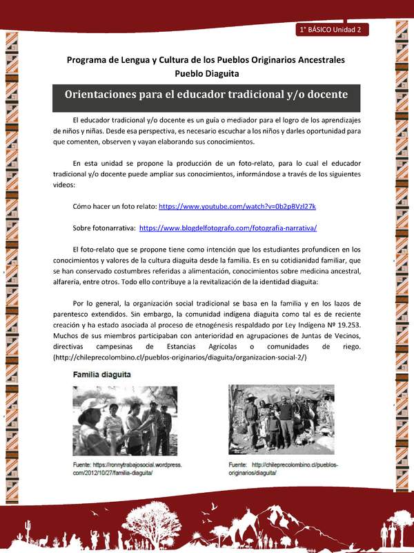 Orientaciones para el educador tradicional y/o docente