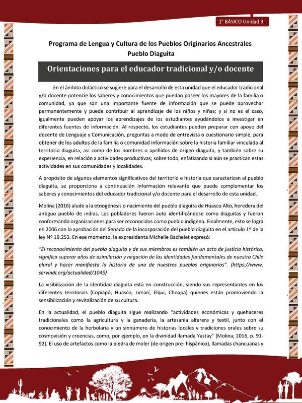 Orientaciones para el educador tradicional y/o docente