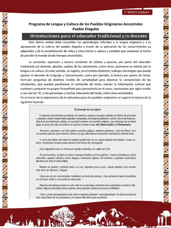 Orientaciones para el educador tradicional y/o docente