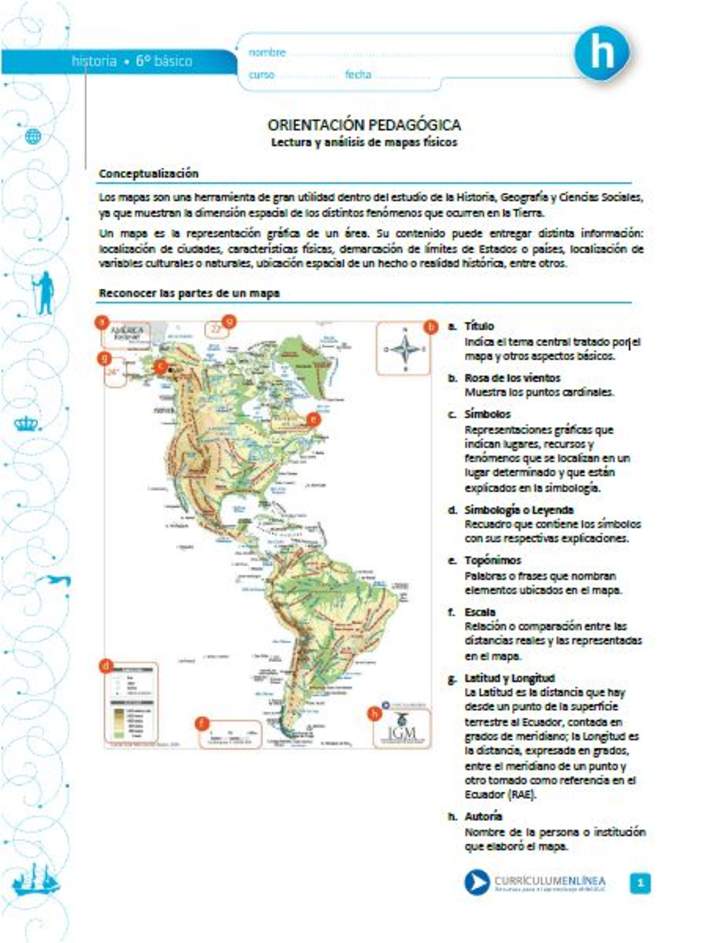 Lectura y análisis de mapas físicos