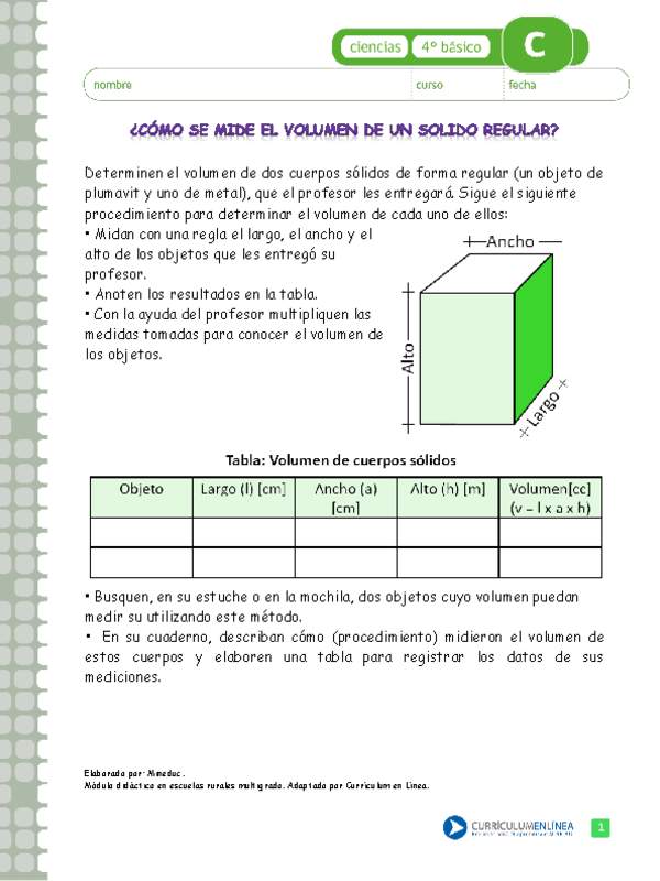 ¿Cómo se mide el volumen de un sólido regular?