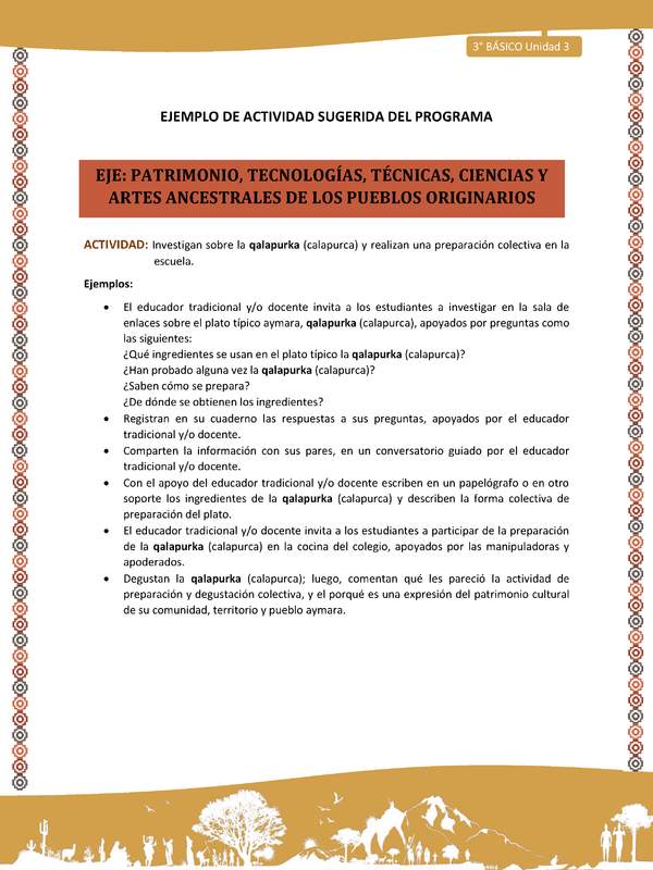 15-Actividad Sugerida LC03-U03-OA15-nvestigan sobre la qalapurka (calapurca) y realizan una preparación colectiva en la escuela
