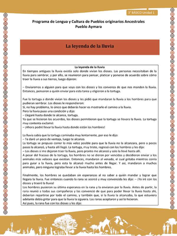 05-Orientaciones al docente - LC03 - Aymara - U01 -La leyenda de la lluvia