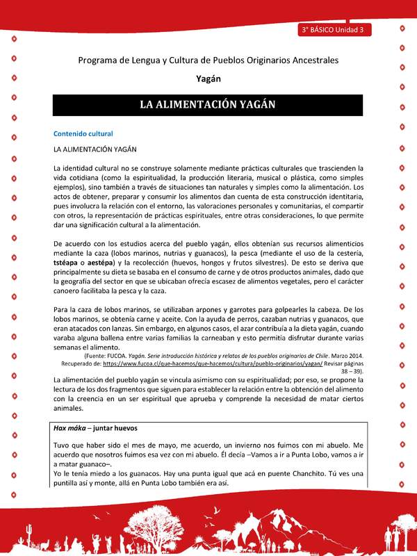 La alimentación yagán