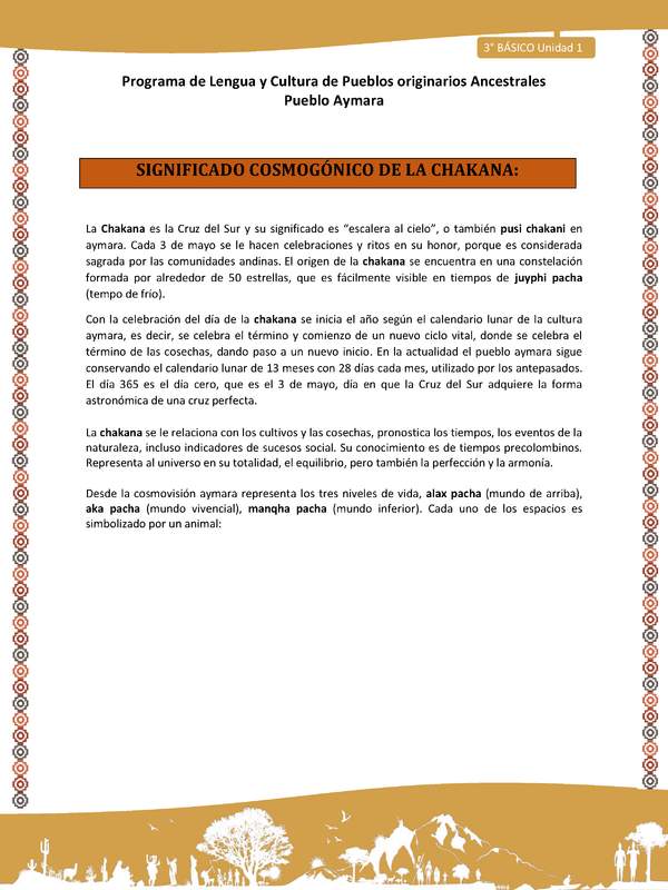 01-Orientaciones para el educador-LC03 U02-Significado cosmogónico de la chakana
