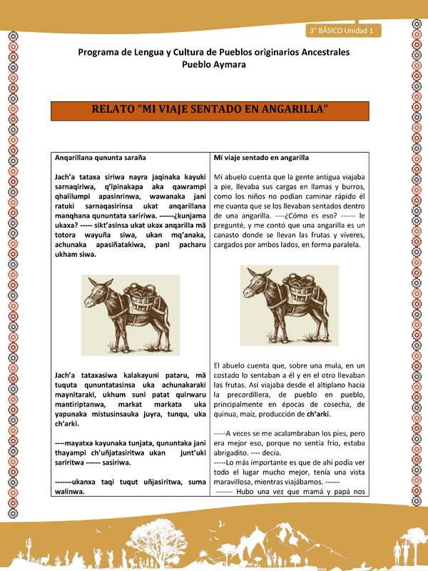 01-Orientaciones para el educador-LC03 U02-Relato “mi viaje sentado en angarilla”