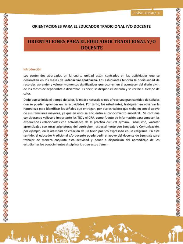 Orientaciones para el educador tradicional y/odocente-LC03 -AYM - Unidad 4