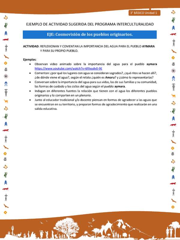 Reflexionan y comentan la importancia del agua para el pueblo Aymara y para su propio pueblo