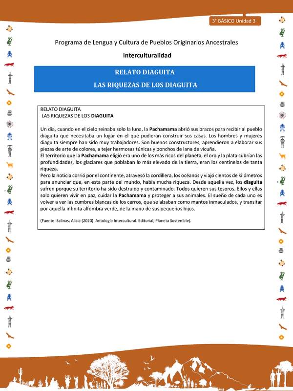Relato: Las riquezas de los diaguita