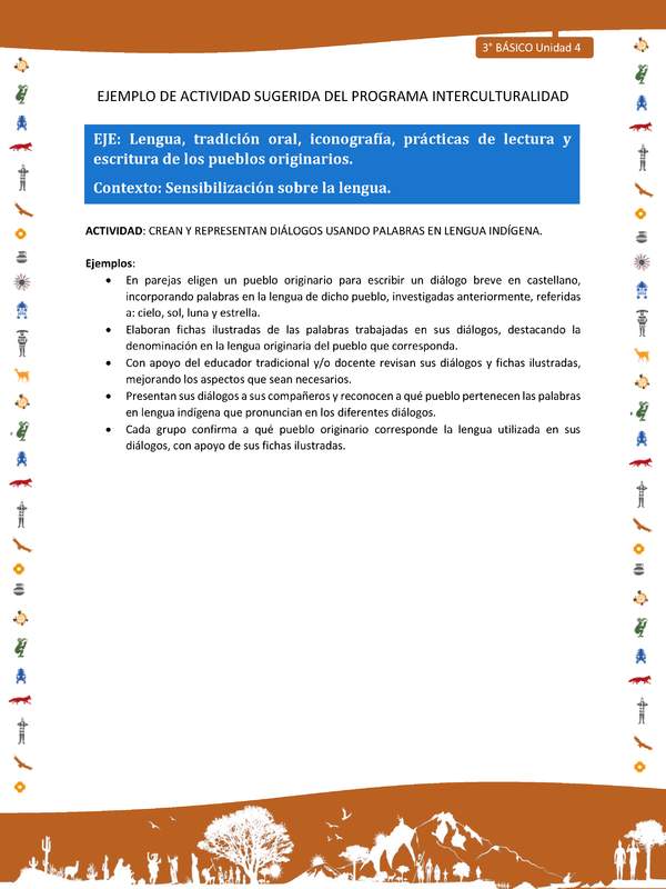 Crean y representan diálogos usando palabras en lengua indígena
