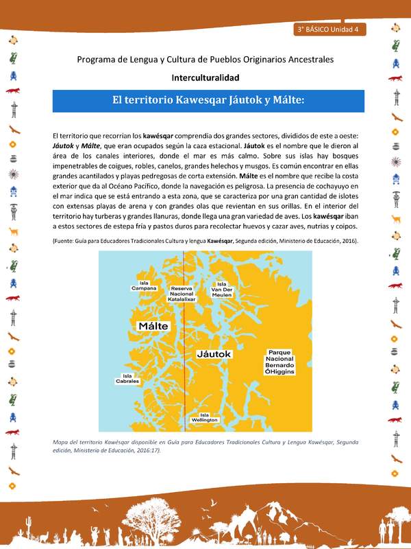 El territorio Kawesqar Jáutok y Málte